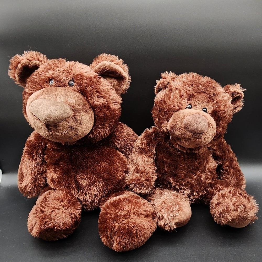 Gund Brown Philbin Teddy Bear Set 2 Shaggy Plush Stuffed Animal